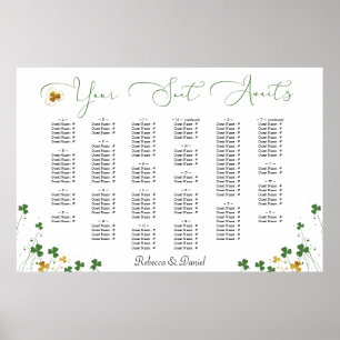 Póster Plan de asiento para Bodas irlandeses de calligraf
