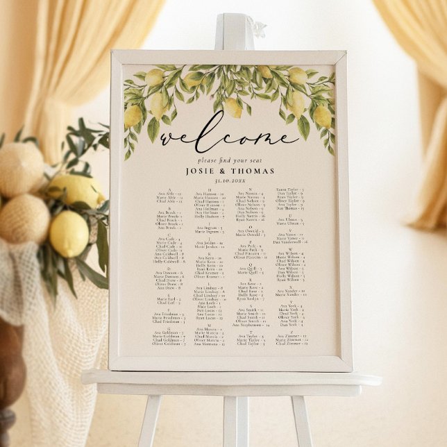 Póster Plan de asiento para Bodas mediterráneos de Lemon  (Subido por el creador)