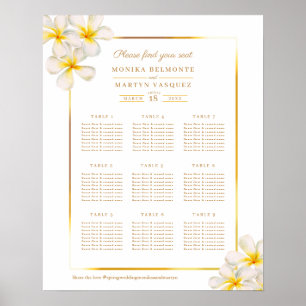 Póster Plan de asiento para bodas tropicales frangianos b
