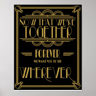 Póster Plan de asientos Art Deco Siéntese donde se imprim