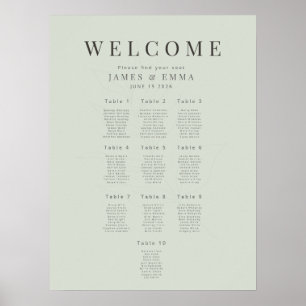 Póster Plan de Asientos Botánico Minimalista10 Salvia Pál
