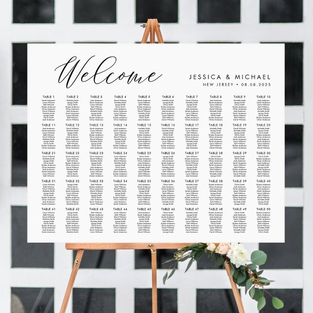 Póster Plan de Asientos de Bienvenida Grande para 50 Mesa (Subido por el creador)