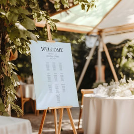 Póster Plan de Asientos de Boda Minimalista (10) Azul Cre