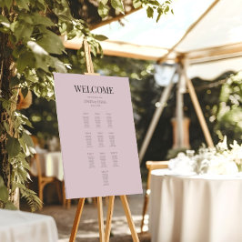 Póster Plan de Asientos de Boda Minimalista (10) Rosa Pol