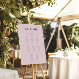 Póster Plan de Asientos de Boda Minimalista (8) Rosa Polv