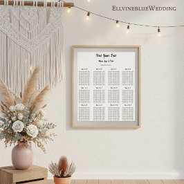 Póster Plan de Asientos de Tipografía ABC Minimalista Ele