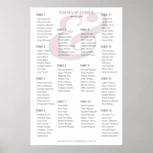 Póster Plan de Asientos Mauve Ampersand Wedding   14