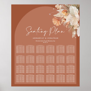 Póster Plan de asientos para bodas Bohenian boho rust ter