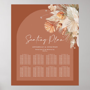 Póster Plan de asientos para bodas Bohenian boho rust ter