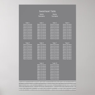 Póster Plan de asientos para el Sr. Suit y el Boda de los