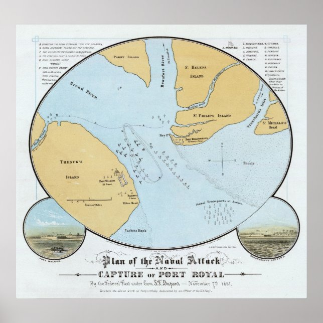 Póster Plan de ataque naval y captura de Port Royal (Frente)