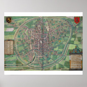 Póster Plan de ciudad de Bruselas, de la 'tierra de