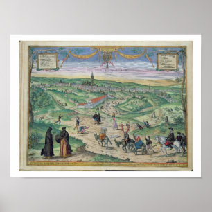Póster Plan de ciudad de Sevilla, de 'Civitates Orbis