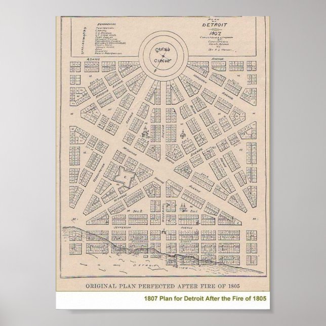 Póster Plan de Detroit de 1807 (Frente)