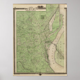 Póster Plan de Dubuque, condado de Dubuque, estado de Iow