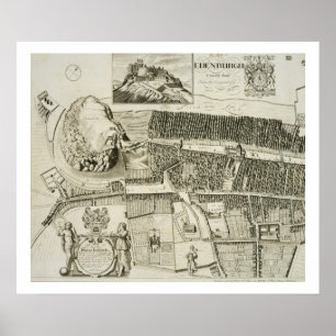 Póster Plan de Edimburgo, pub. por John Smith (c.1652-174