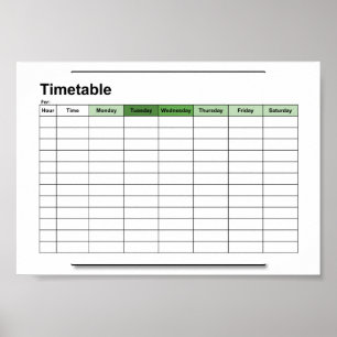 Póster plan de estudios,horario,calendario, cartel, inglé