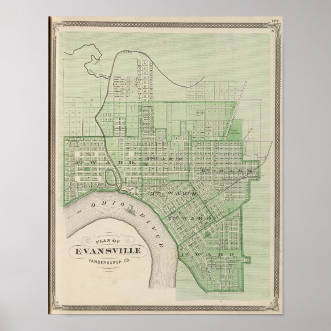 Póster Plan de Evansville, Vanderburgh Co (Frente)