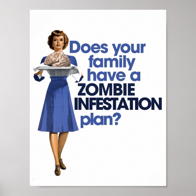 Póster Plan de Infestación Zombie (Frente)