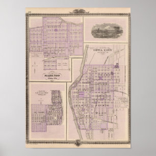 Póster Plan de Iowa City, plan de Marengo