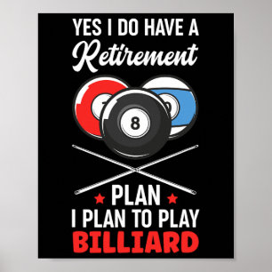 Póster Plan de Jubilación Billiard Snooker Ball