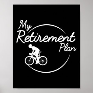 Póster Plan de jubilación en bicicleta de montaña en bici