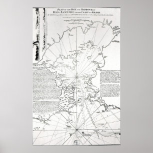 Póster Plan de la Bahía y Puerto de Río de Janeiro