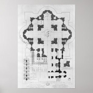 Póster Plan de la Basílica de San Pedro