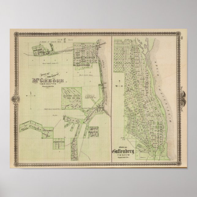 Póster Plan de la ciudad de McGregor (Frente)