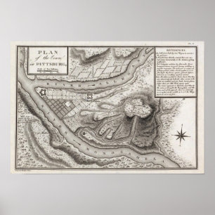 Póster Plan de la ciudad de Pittsburg