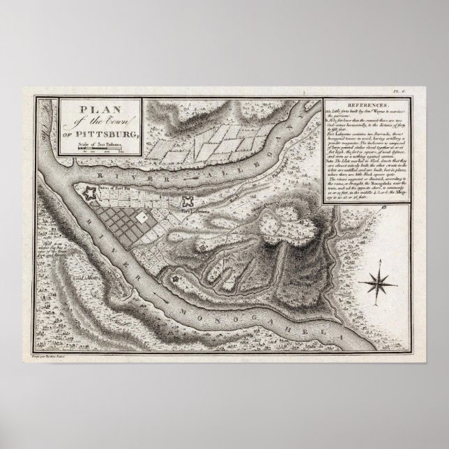 Póster Plan de la ciudad de Pittsburg (Frente)