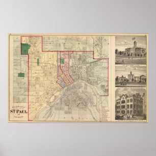 Póster Plan de la ciudad de San Pablo y sus alrededores