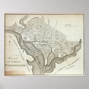 Póster Plan de la ciudad de Washington