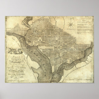 Póster Plan de la ciudad de Washington