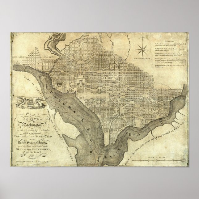 Póster Plan de la ciudad de Washington (Frente)