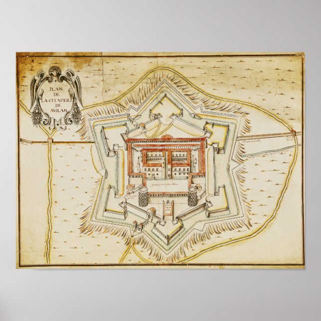 Póster Plan de la ciudadela de Milan (Frente)