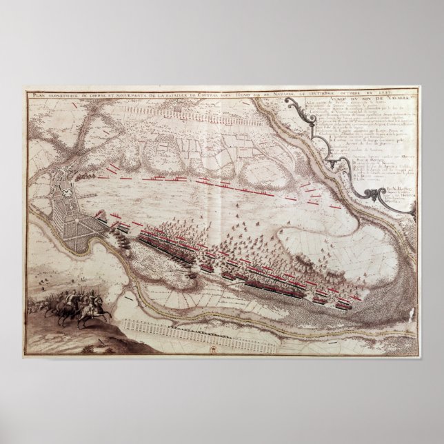 Póster Plan de la Orden de la Batalla de los Coutras (Frente)