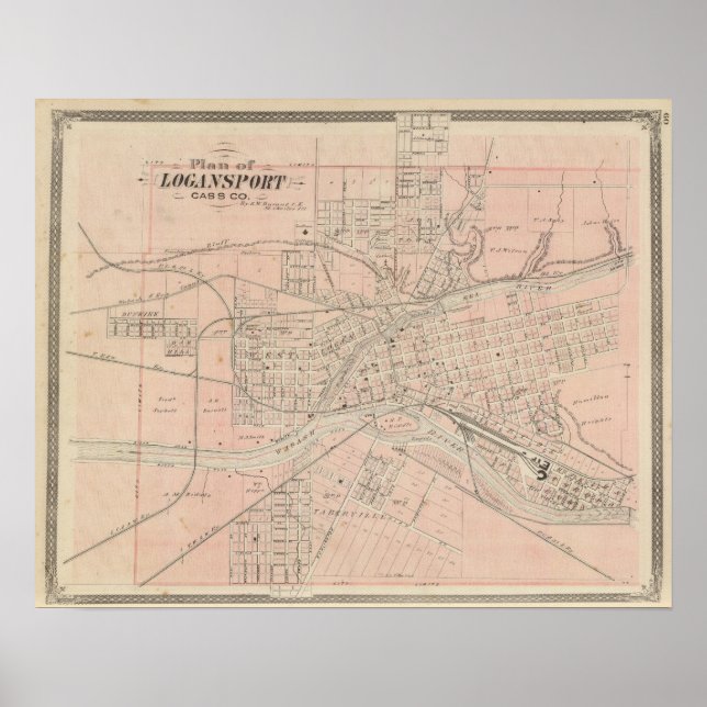 Póster Plan de Logansport, Cass Co (Frente)