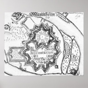 Póster Plan de Mannheim, Alemania 1690
