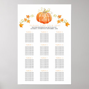 Póster Plan de mesas de boda de calabaza enamorada 12