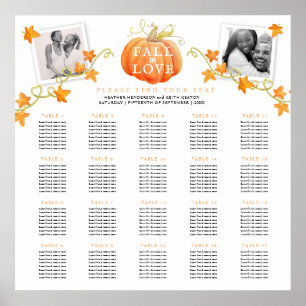 Póster Plan de mesas de boda de calabaza enamorada 20