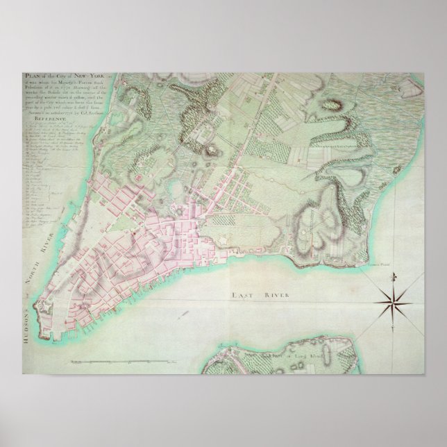 Póster Plan de Nueva York, 1776 (Frente)