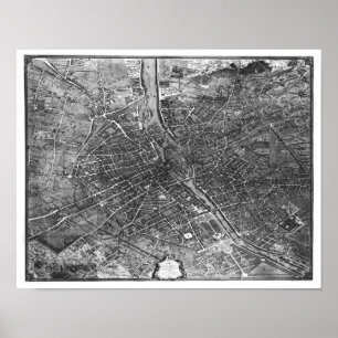 Póster Plan de París, conocido como el 'Plan de Turgot'