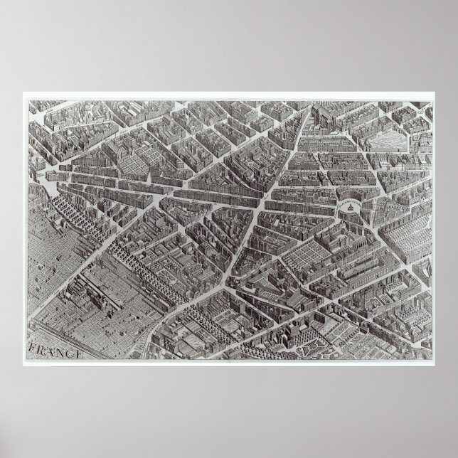 Póster Plan de París, conocido como el "Plan de Turgot" (Frente)