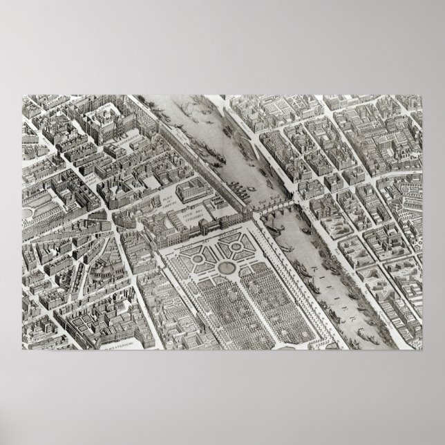 Póster Plan de París, conocido como el "Plan de Turgot" (Frente)