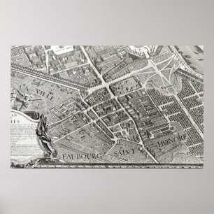 Póster Plan de París, conocido como el "Plan de Turgot"