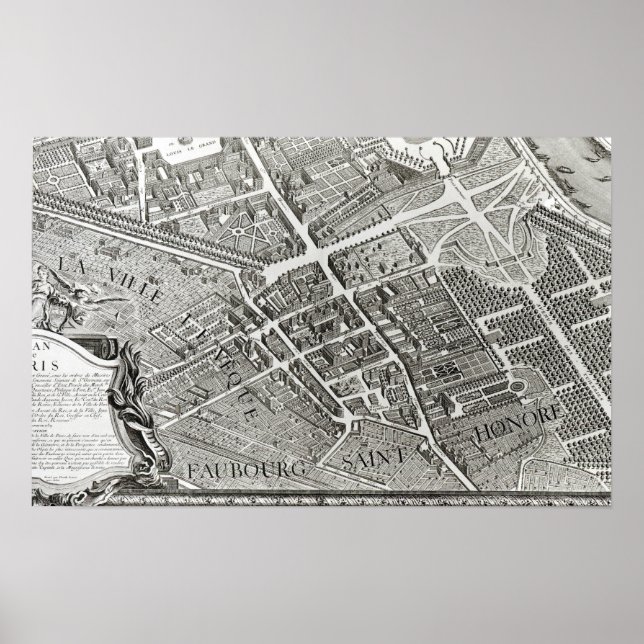 Póster Plan de París, conocido como el "Plan de Turgot" (Frente)