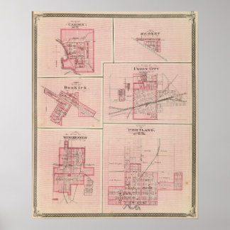 Póster Plan de Portland, Jay Co, Ind with Camden