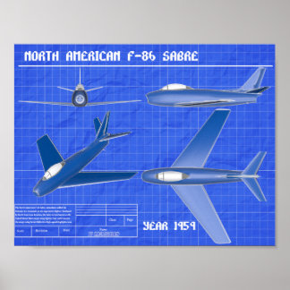 Póster Plan de Saber F-86 para Norteamérica
