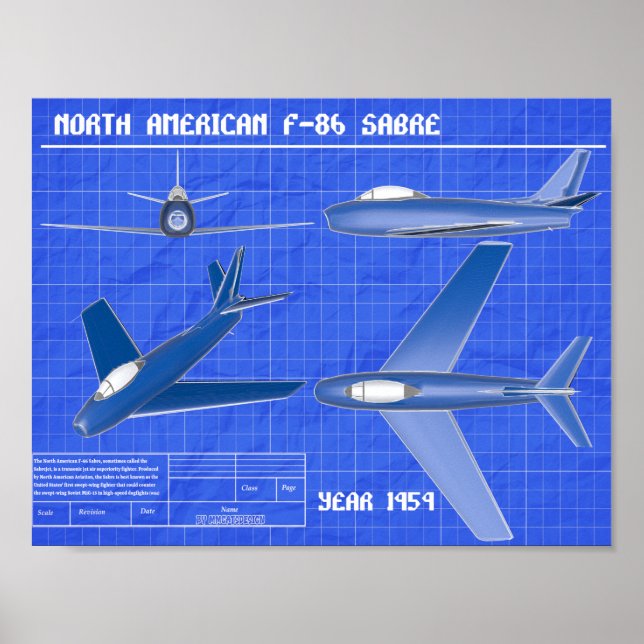 Póster Plan de Saber F-86 para Norteamérica (Frente)